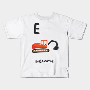 Cool Excavator E Kids T-Shirt